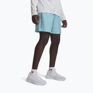 Pantaloni scurți de antrenament pentru bărbați Under Armour Woven Wordmark blue haze/black