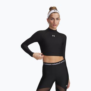 Longsleeve de antrenament pentru femei Under Armour HeatGear Crop Mock ultimate black/white
