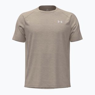 Tricou de antrenament pentru bărbați Under Armour Tech Textured timberwolf taupe/white