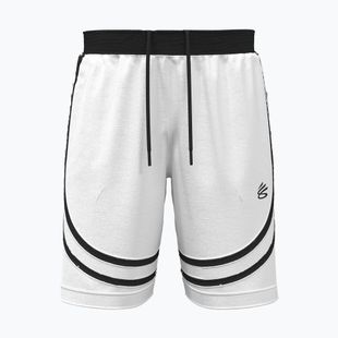 Pantaloni scurți de baschet pentru bărbați Under Armour Curry Signature white/black