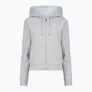 Bluză pentru femei Under Armour Sport Terry FZ mod gray light heather/white