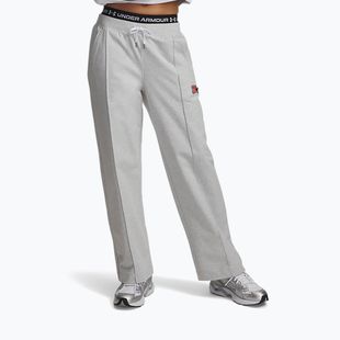 Pantaloni pentru femei Under Armour Sport Terry Trend halo gray light heather/black