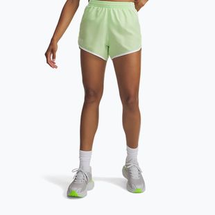 Pantaloni scurți de alergare pentru femei Under Armour Fly By 3" lumos lime/white