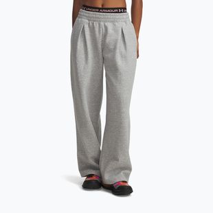Pantaloni pentru femei Under Armour Rival Fleece Script mod gray light heather/white