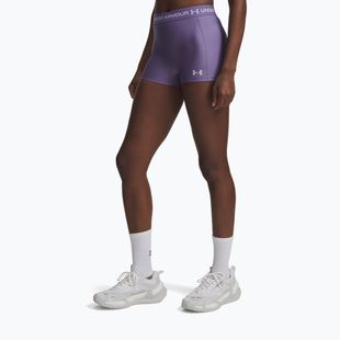Pantaloni scurți de antrenament pentru femei Under Armour HeatGear Shorty purple luxe/purple crest