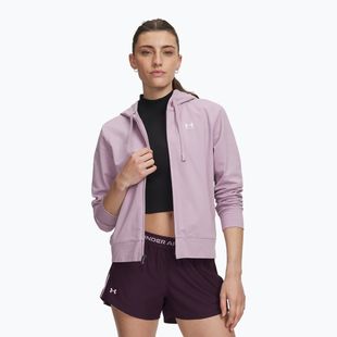 Bluză pentru femei Under Armour Sport Terry FZ mauve pink/white