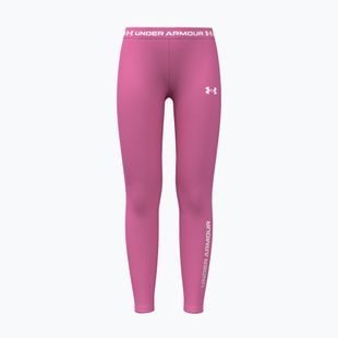 Colanți pentru copii Under Armour HeatGear Branded Leggings pink frenzy/white