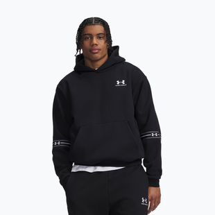 Bluză pentru bărbați Under Armour Icon Fleece Taped Hoodie ultimate black/white