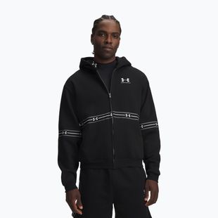 Bluză pentru bărbați Under Armour Icon Fleece Taped Full Zip ultimate black/white