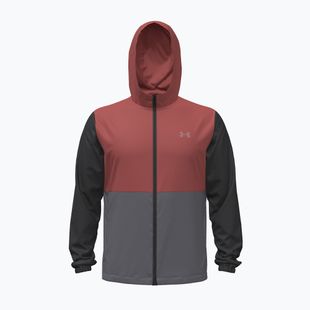 Geacă de alergare pentru bărbați Under Armour Velociti Hooded Jacket ultimate black/heritage red/reflective