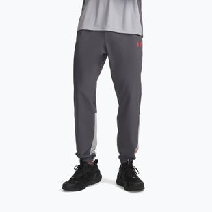 Pantaloni de antrenament pentru bărbați Under Armour Tech Utility Woven Pants castlerock/mod gray/racer red