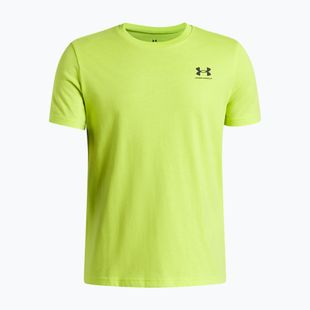 Tricou pentru copii Under Armour Sportstyle Left Chest green citrine/black