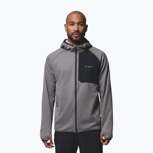 Bluză pentru bărbați Columbia Triple Canyon Grid Fleece Hooded Full Zip II city grey/black