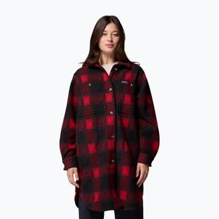Cămașă pentru femei Columbia Wildbest Venture Long Fleece Coat mountain red blurred ombre