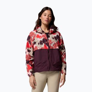 Geacă împotriva vântului pentru femei Columbia Spire Valley Printed Windbreaker washed red ikatbloom print/moonvista
