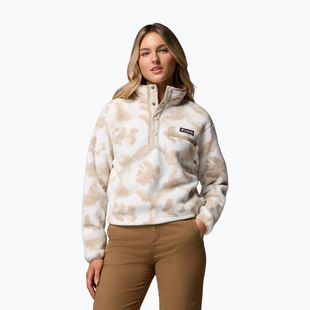 Bluză fleece pentru femei Columbia Helvetia II Printed Cropped Half Snap seasalt/sprayflower