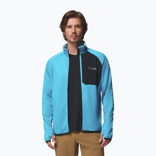 Bluză de trekking pentru bărbați Columbia Triple Canyon Grid Fleece Full Zip II compass blue heather/black