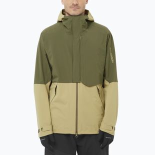 Geacă softshell pentru bărbați Salomon Outherpath Pro 2.5 l gray green/grape leaf