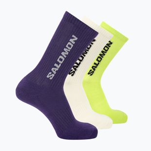 Șosete Salomon Everyday Crew 3 perechi vanilla ice/acid lime/deep blue