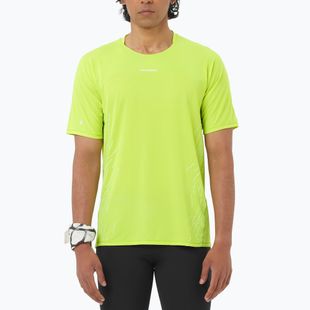 Tricou de alergare pentru bărbați Salomon Sense Aero SS Tee GFX acid lime
