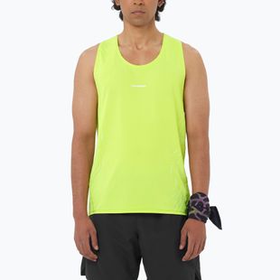 Tricou de alergare pentru bărbați Salomon Sense Aero Singlet GFX acid lime