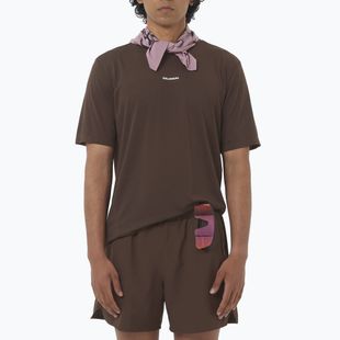 Tricou de alergare pentru bărbați Salomon Shakeout Core cofee bean