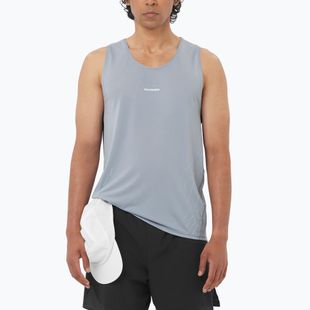 Tricou de alergare pentru bărbați Salomon Sense Aero Singlet GFX trade winds