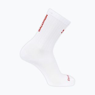 Șosete Salomon S/Lab Phantasm Crew 3 white/fiery red