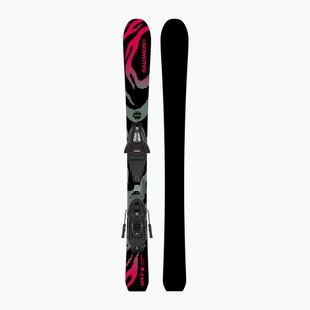 Schiuri de coborâre pentru copii + legături Salomon QST Jr Black XS + C5 GW black/neon punch