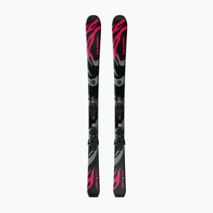 Schiuri de coborâre pentru copii + legături Salomon QST Jr Black S + C5 GW black/neon punch