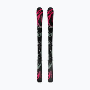 Schiuri de coborâre pentru copii + legături Salomon QST Jr Black M + L6 GW black/neon punch