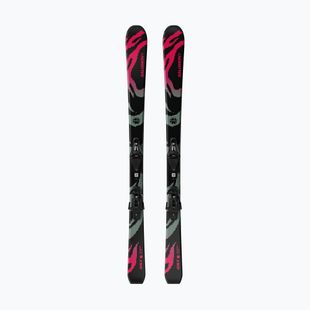 Schiuri de coborâre pentru copii + legături Salomon QST Jr Black M + C5 GW black/neon punch