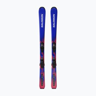 Schiuri de coborâre pentru copii + legături Salomon Equipe Jr M + C5 GW race blue/equipe red