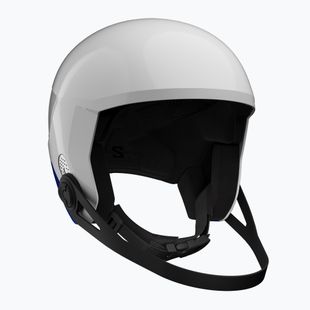 Cască de schi pentru copii Salomon Equipe Fis + Chinguard Jr white/race blue