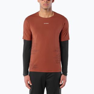 Tricou de alergare pentru bărbați Salomon Sense Aero GFX Tee SS burnt umber/coffee bean