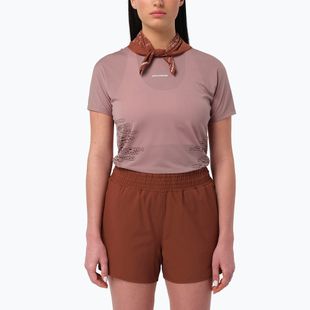 Tricou de alergare pentru femei Salomon Sense Aero GFX Tee SS antler/chocolate fondant