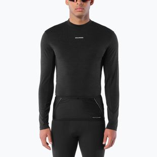 Longsleeve de alergare pentru bărbați Salomon Sense Merino Tee LS deep black
