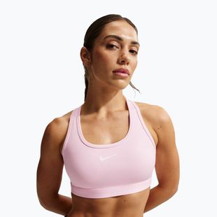 Sutien de antrenament Nike Swoosh Medium Support pink foam/stone mauve/white