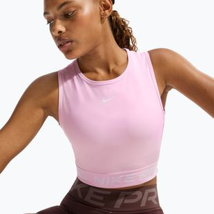 Top de antrenament pentru femei Nike Pro Dri-Fit pink foam/white
