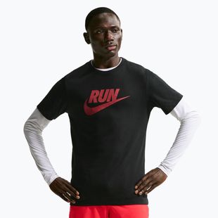 Tricou pentru bărbați Nike Dri-Fit Running black/team crimson