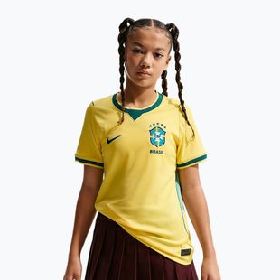 Tricou de fotbal pentru copii Nike Brazil 2026 Stadium Home Soccer Replica canary/light menta/geode teal