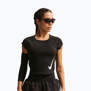 Tricou de alergare pentru femei Nike Swoosh Run Dri-Fit black/white/white