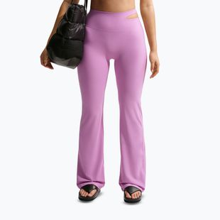Pantaloni de antrenament pentru femei Nike Zenvy High-Waisted Flared light magenta/white