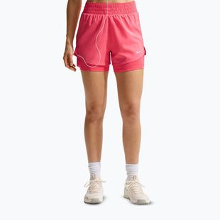 Pantaloni scurți pentru femei Nike One Dri-Fit High-Waisted 3" 2In1 sea coral/white