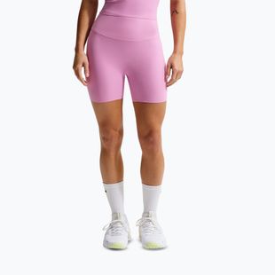 Pantaloni scurți pentru femei Nike Zenvy High Waisted Biker 5" light magenta/white