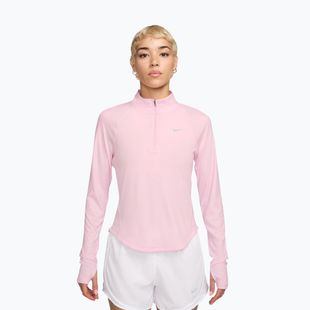 Bluză cu mânecă lungă de alergare pentru femei Nike Tempo Swoosh Run Dri-Fit 1/4-Zip pink foam/white