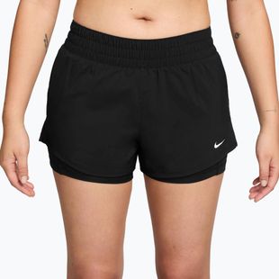 Pantaloni scurți de alergare pentru femei Nike One Dri-FIT 2IN1 black/white