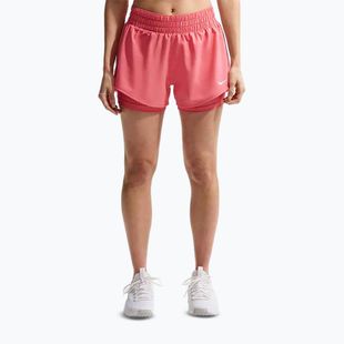 Pantaloni scurți de alergare pentru femei Nike One Dri-FIT 2IN1 sea coral/white