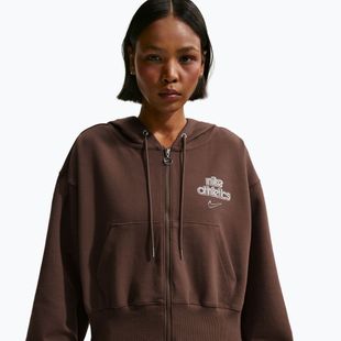 Bluză pentru femei Nike Phoenix Full-Zip Hoodie light chocolate