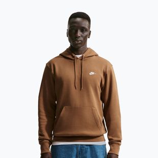 Bluză pentru bărbați Nike Club Pullover Hoodie ale brown/ale brown/white